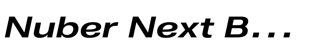 Nuber Next Bold Extended Italic